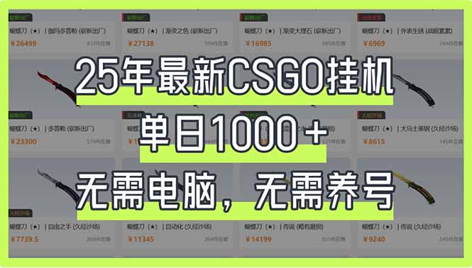 （14178期）25年最新CSGO挂机系统，单日1000+，无需电脑，无需养号，0基础可上手-学小盏