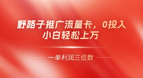 0门槛推广流量卡，一单收益上百，0投入，小白月入过W-学小盏