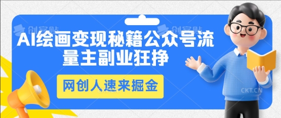 AI绘画变现秘籍：公众号流量主副业狂挣，网创人速来掘金-学小盏