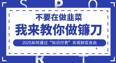 韭菜生涯终结者，我来教你做镰刀，2025如何通过“知识付费”实现财F自由【揭秘】-学小盏