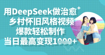 用DeepSeek做治愈乡村怀旧风格视频，爆款轻松制作，当日最高变现多张-学小盏